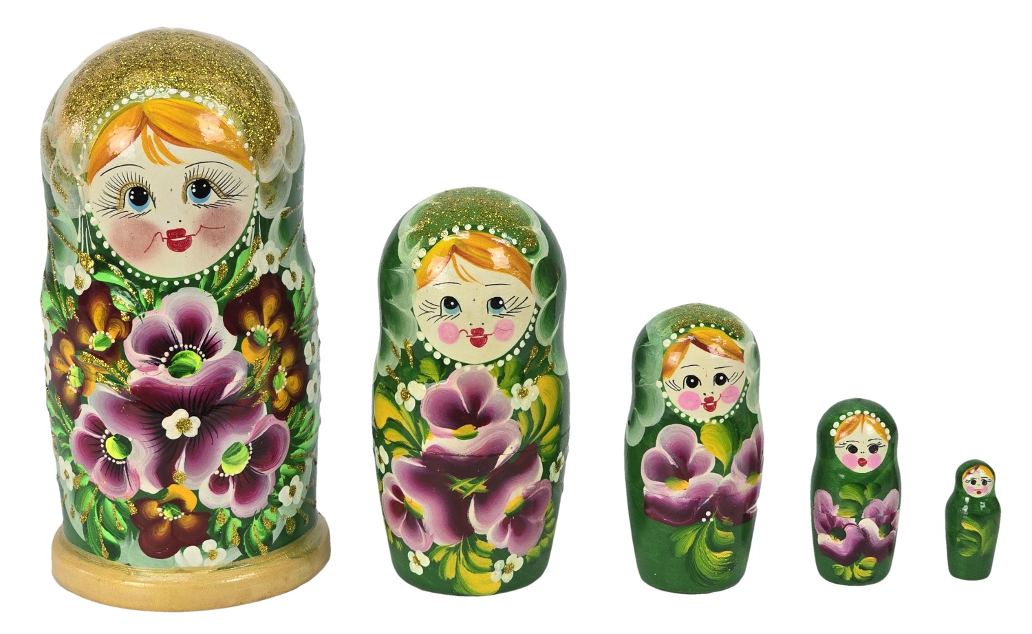 Eredeti orosz fészkelő baba 18 cm, 5 darabos készlet