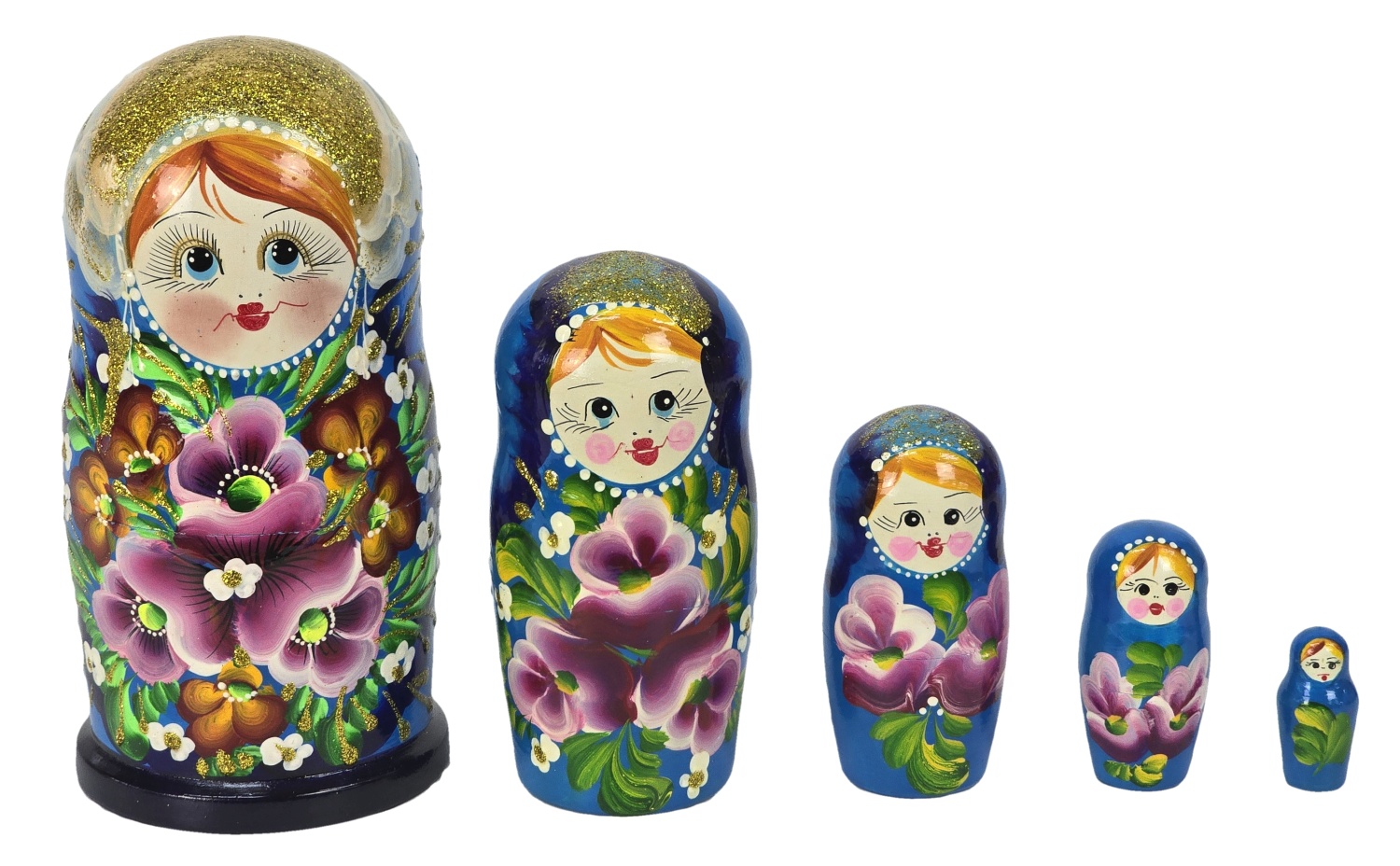 Eredeti orosz fészkelő baba 18 cm, 5 darabos készlet