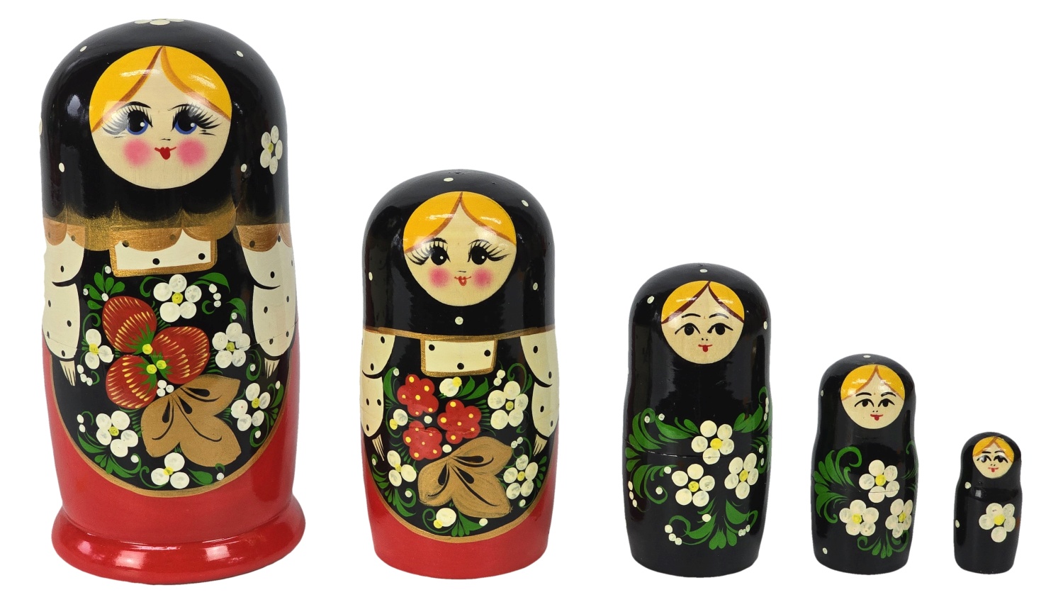 Eredeti orosz fészkelő baba 18 cm, 5 darabos készlet