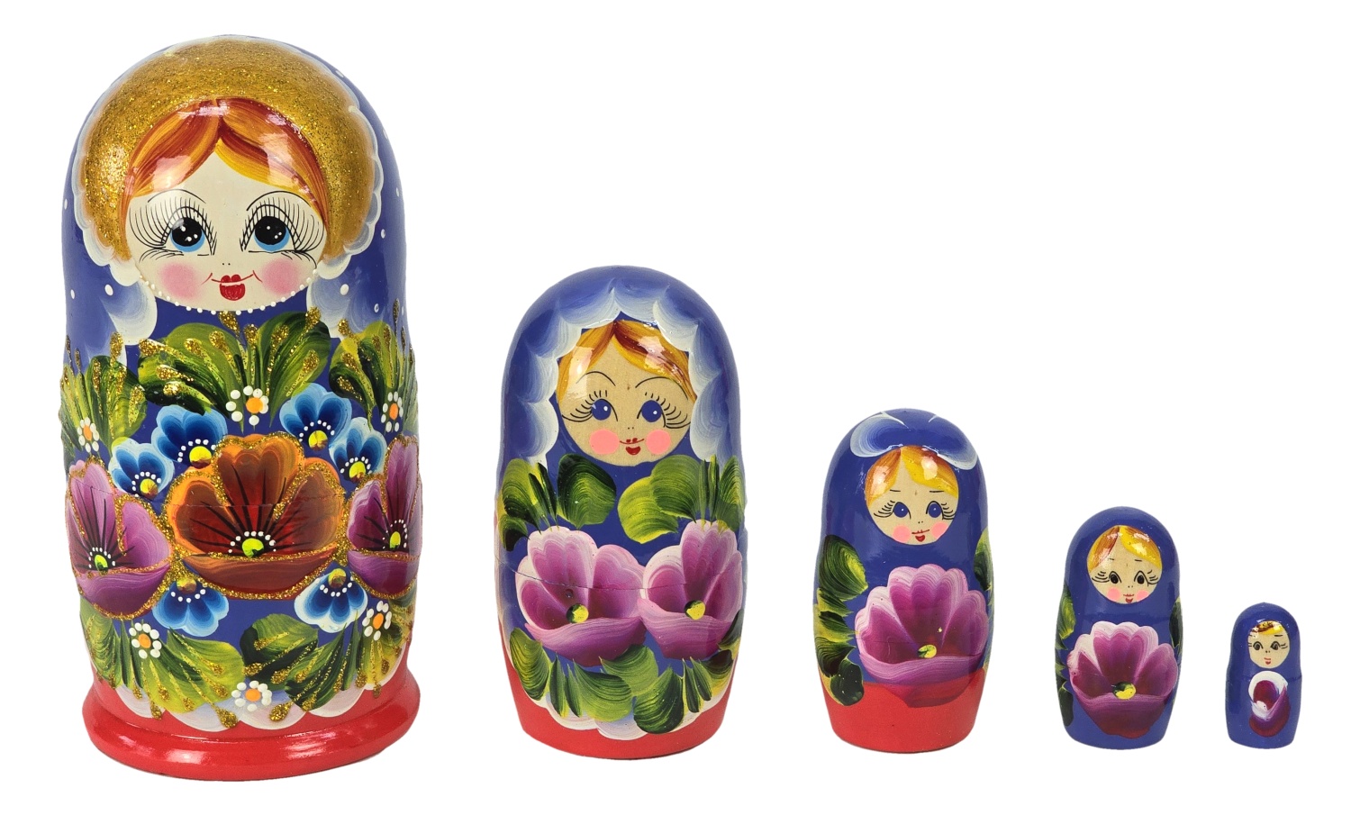 Eredeti orosz fészkelő baba 18 cm, 5 darabos készlet