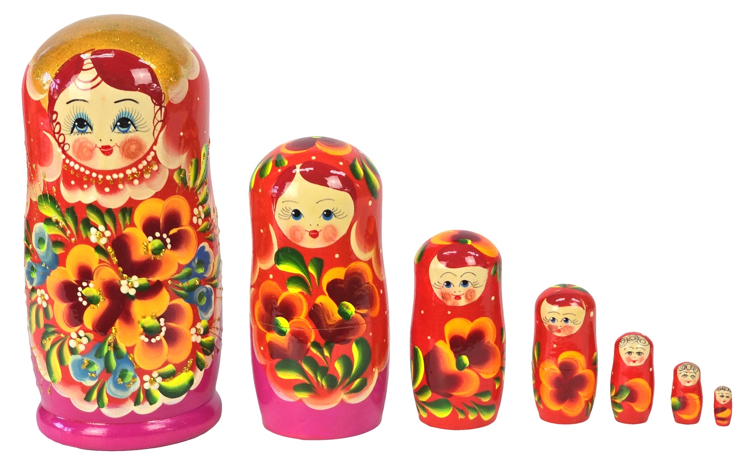 Eredeti orosz fészkelő baba 22 cm, 7 darabos készlet