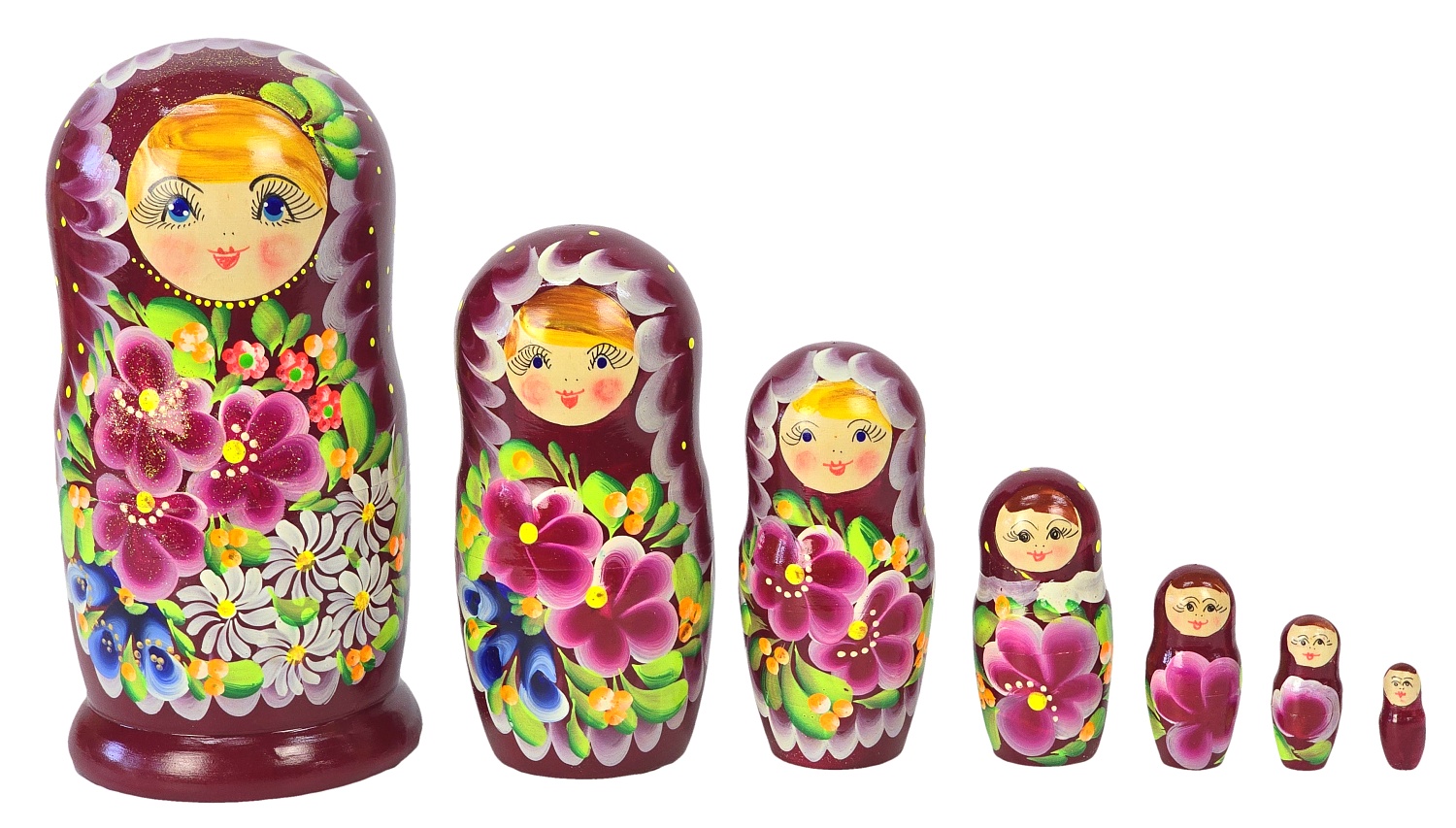 Eredeti orosz fészkelő baba 22 cm, 7 darabos készlet