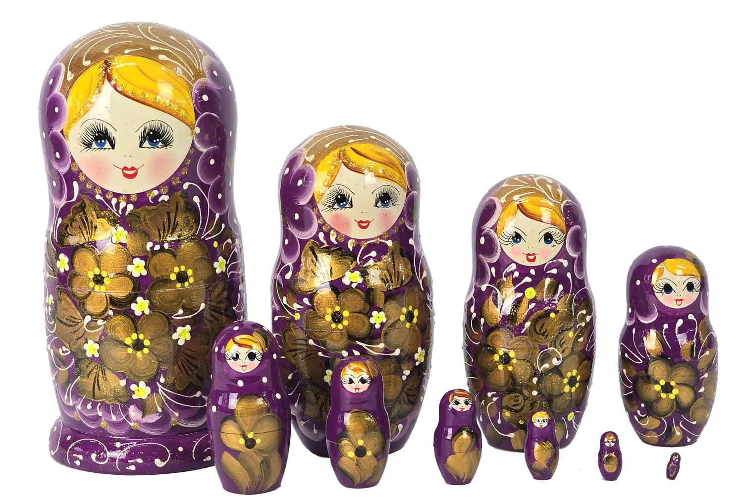 Eredeti orosz fészkelő baba 26 cm, 10 db-os készlet