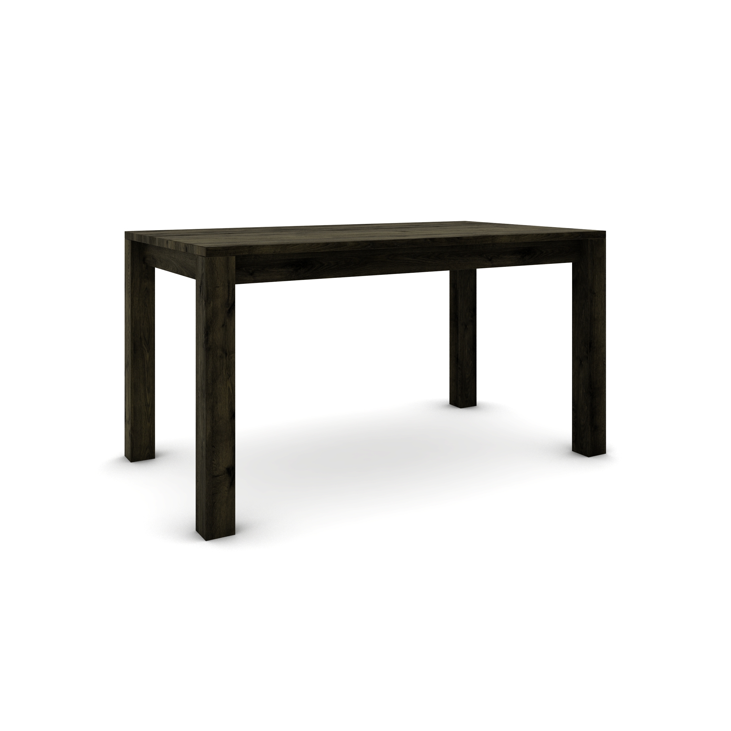 Fekete tölgyfa asztal – 140 × 80 cm, ezüstös hatással