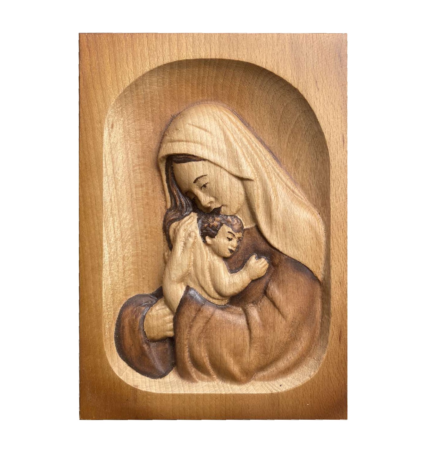 Szűz Mária a kis Jézussal fa ikon kép 18 x 25 cm