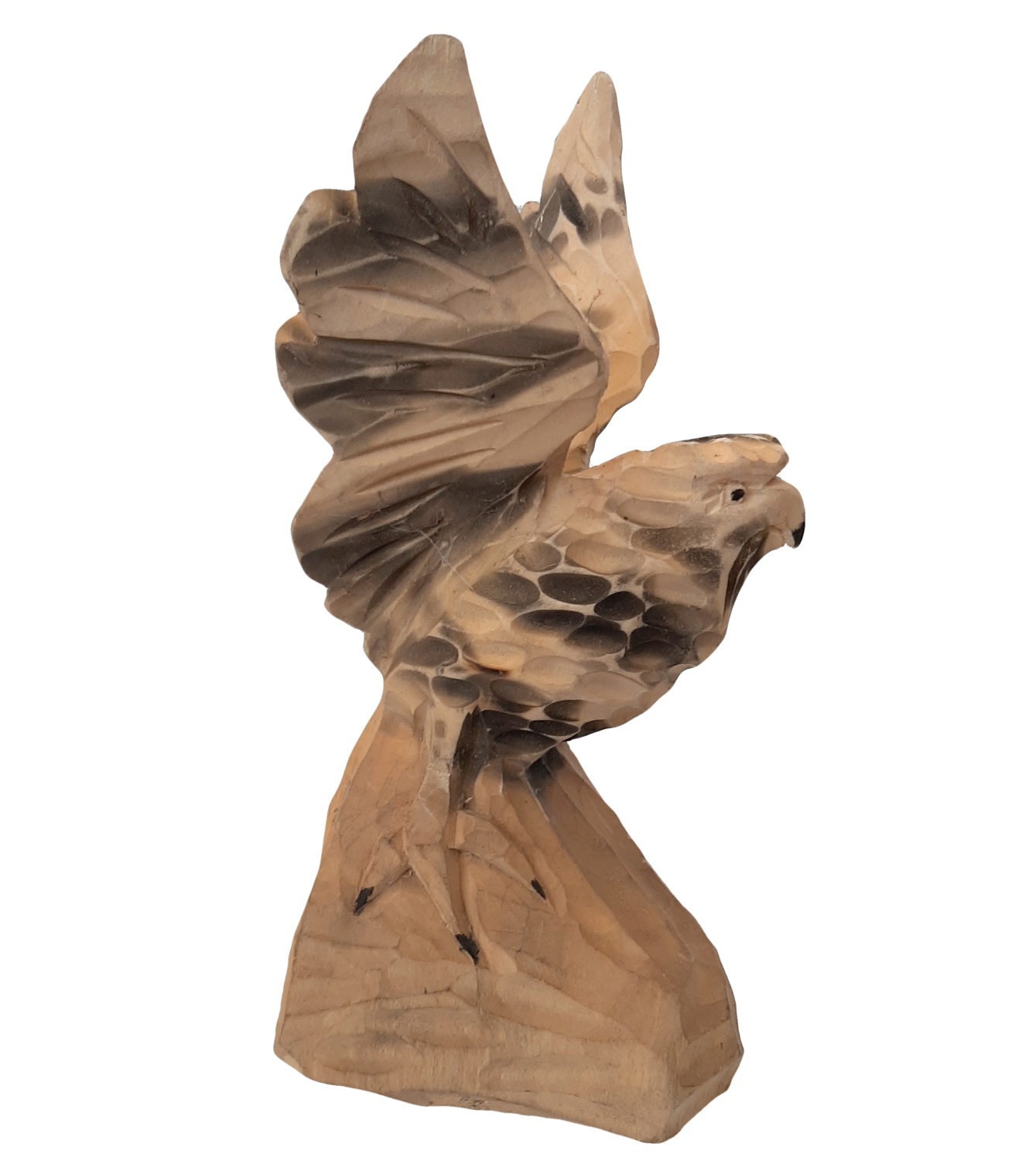 Fából készült sólyom szobor 12 x 26 cm